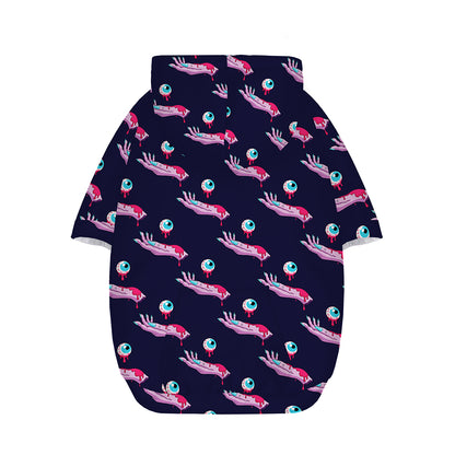 Zombie Eyeball Pattern Print Dog Zip Up Hoodie
