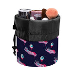 Zombie Eyeball Pattern Print Drawstring Makeup Bag