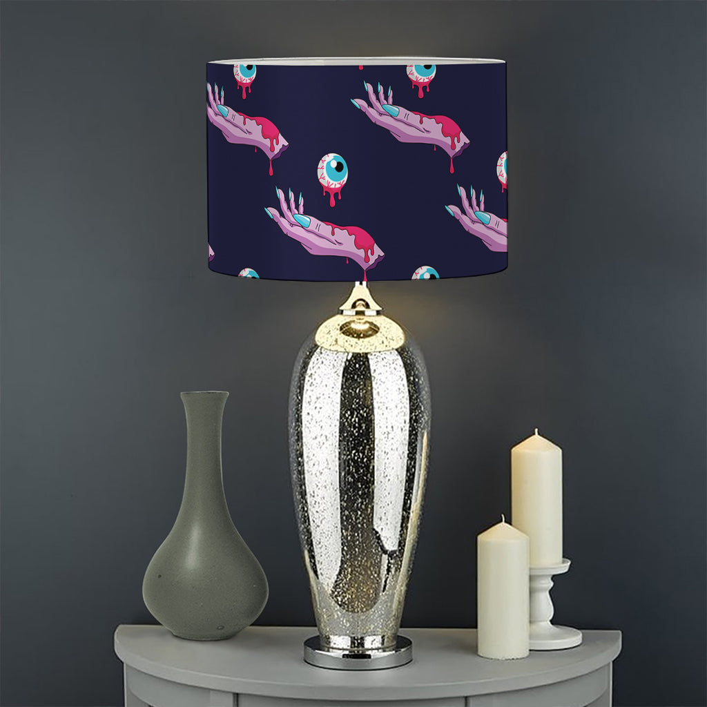 Zombie Eyeball Pattern Print Drum Lamp Shade