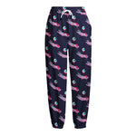 Zombie Eyeball Pattern Print Fleece Lined Knit Pants