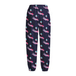 Zombie Eyeball Pattern Print Fleece Lined Knit Pants