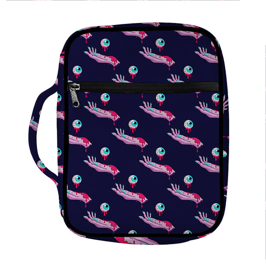 Zombie Eyeball Pattern Print Front Pocket Bible Bag