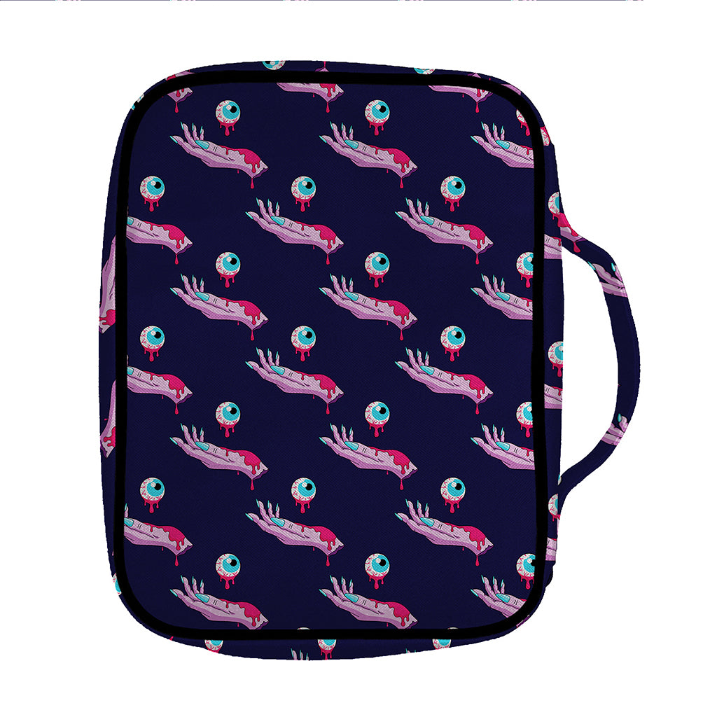 Zombie Eyeball Pattern Print Front Pocket Bible Bag