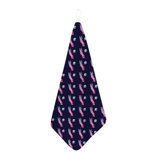Zombie Eyeball Pattern Print Hand Towel