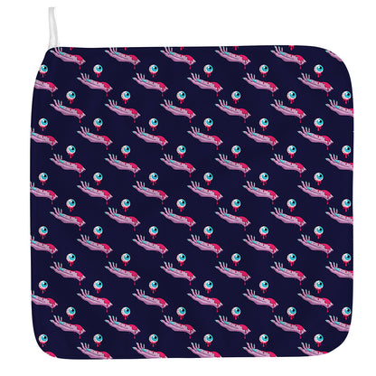 Zombie Eyeball Pattern Print Hand Towel