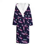Zombie Eyeball Pattern Print Hooded Bathrobe