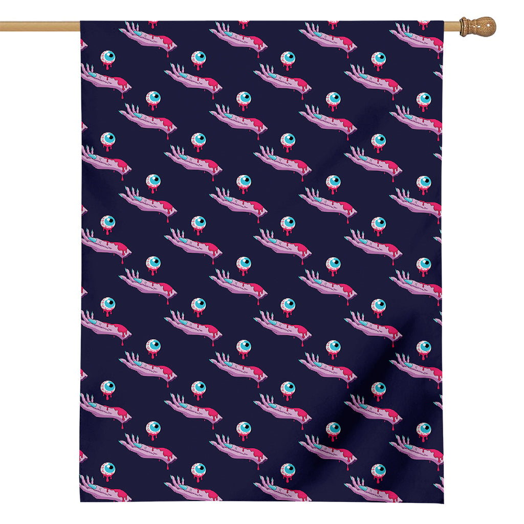 Zombie Eyeball Pattern Print House Flag