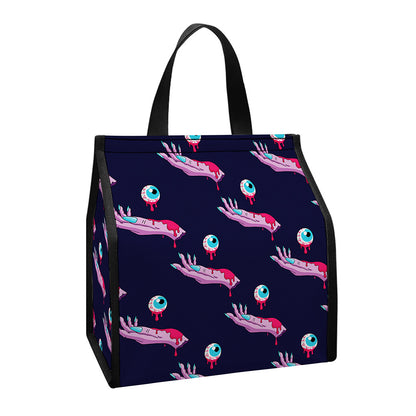 Zombie Eyeball Pattern Print Insulated Lunch Tote