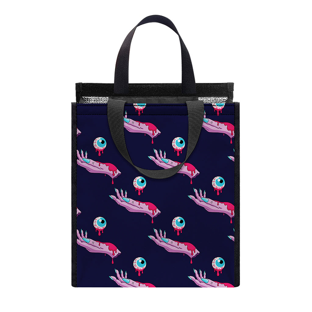 Zombie Eyeball Pattern Print Insulated Lunch Tote