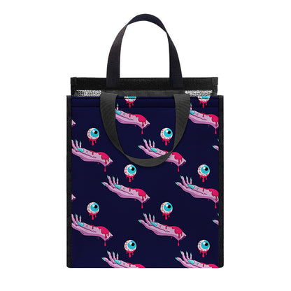 Zombie Eyeball Pattern Print Insulated Lunch Tote
