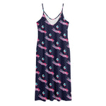 Zombie Eyeball Pattern Print Jersey Midi Cami Dress
