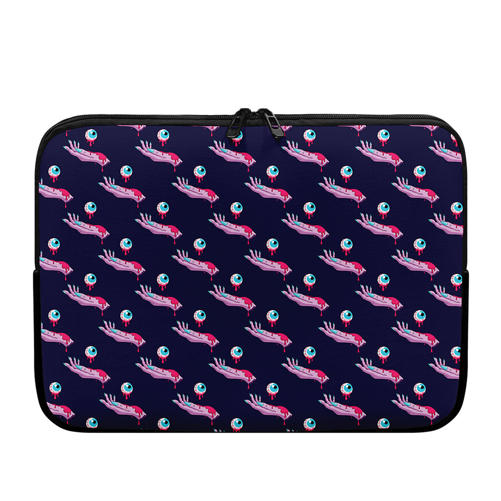 Zombie Eyeball Pattern Print Laptop Sleeve