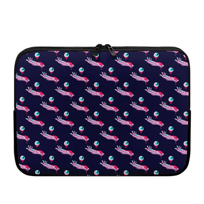 Zombie Eyeball Pattern Print Laptop Sleeve