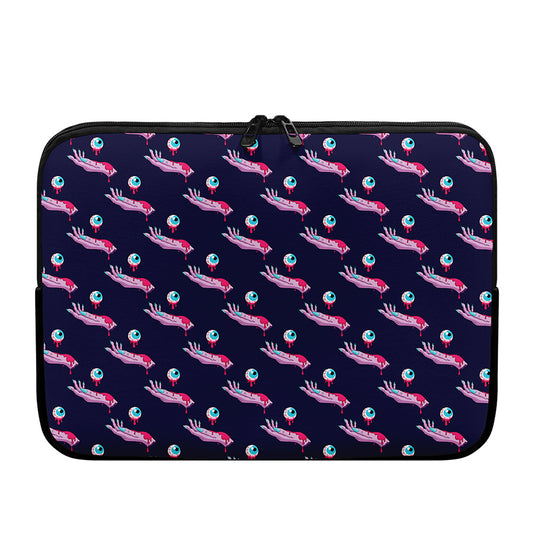 Zombie Eyeball Pattern Print Laptop Sleeve