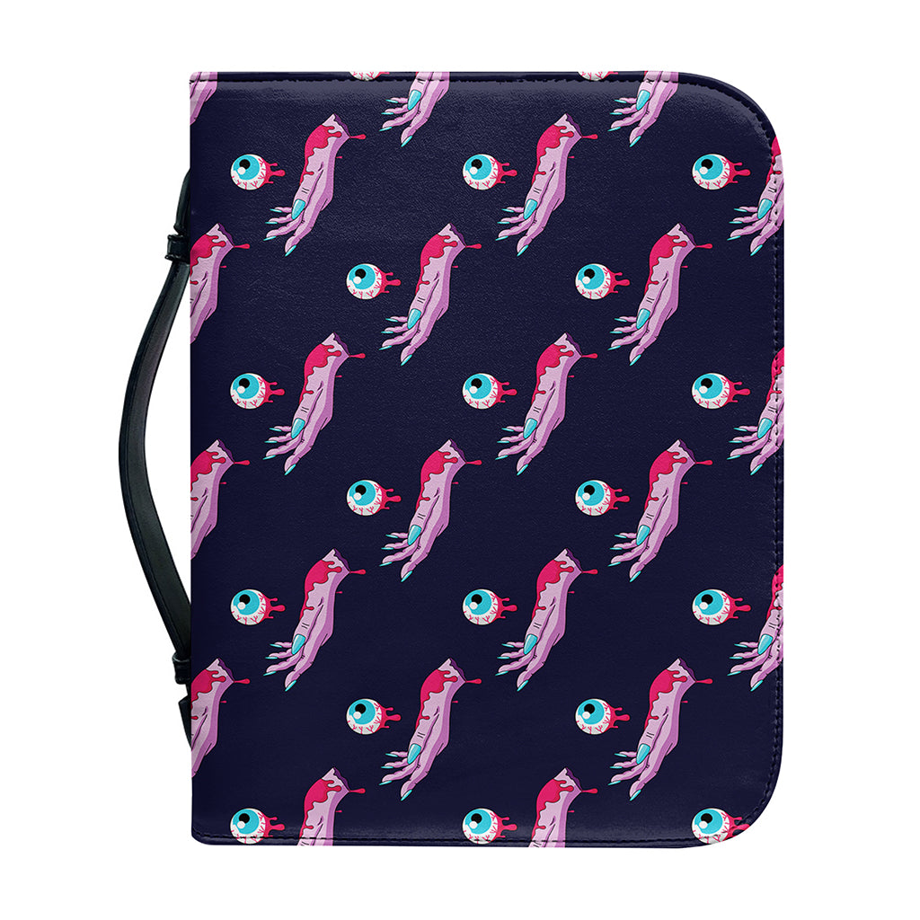 Zombie Eyeball Pattern Print Leather Bible Cover