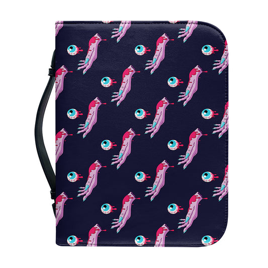 Zombie Eyeball Pattern Print Leather Bible Cover