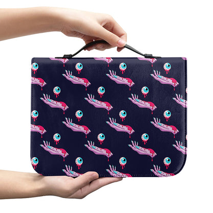 Zombie Eyeball Pattern Print Leather Bible Cover