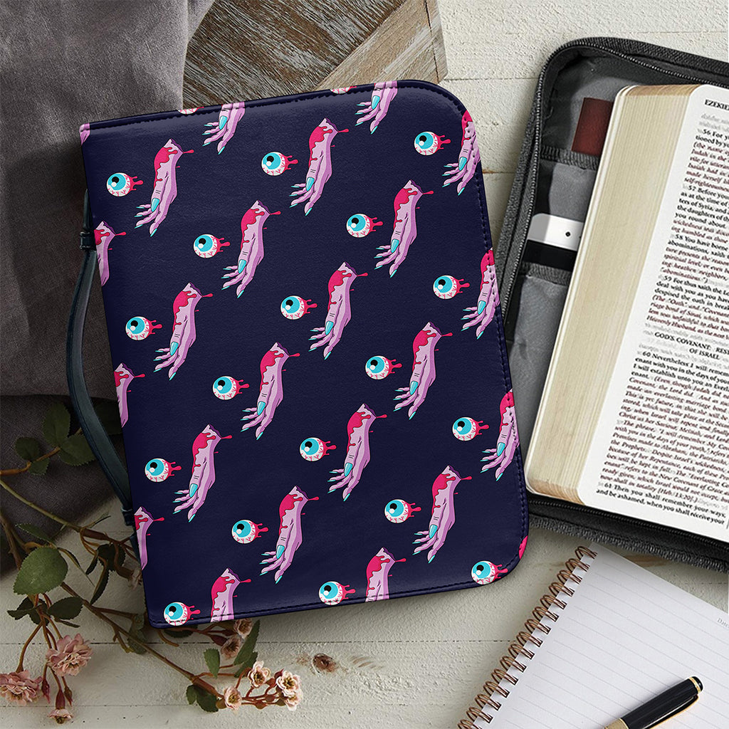 Zombie Eyeball Pattern Print Leather Bible Cover