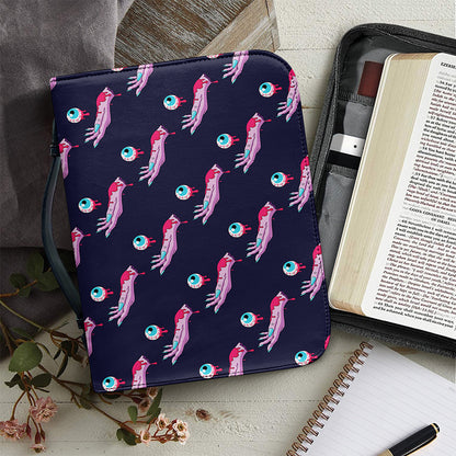 Zombie Eyeball Pattern Print Leather Bible Cover