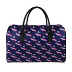 Zombie Eyeball Pattern Print Leather Duffle Bag