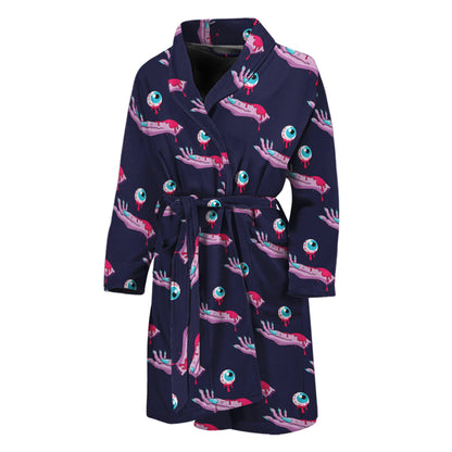 Zombie Eyeball Pattern Print Men's Bathrobe