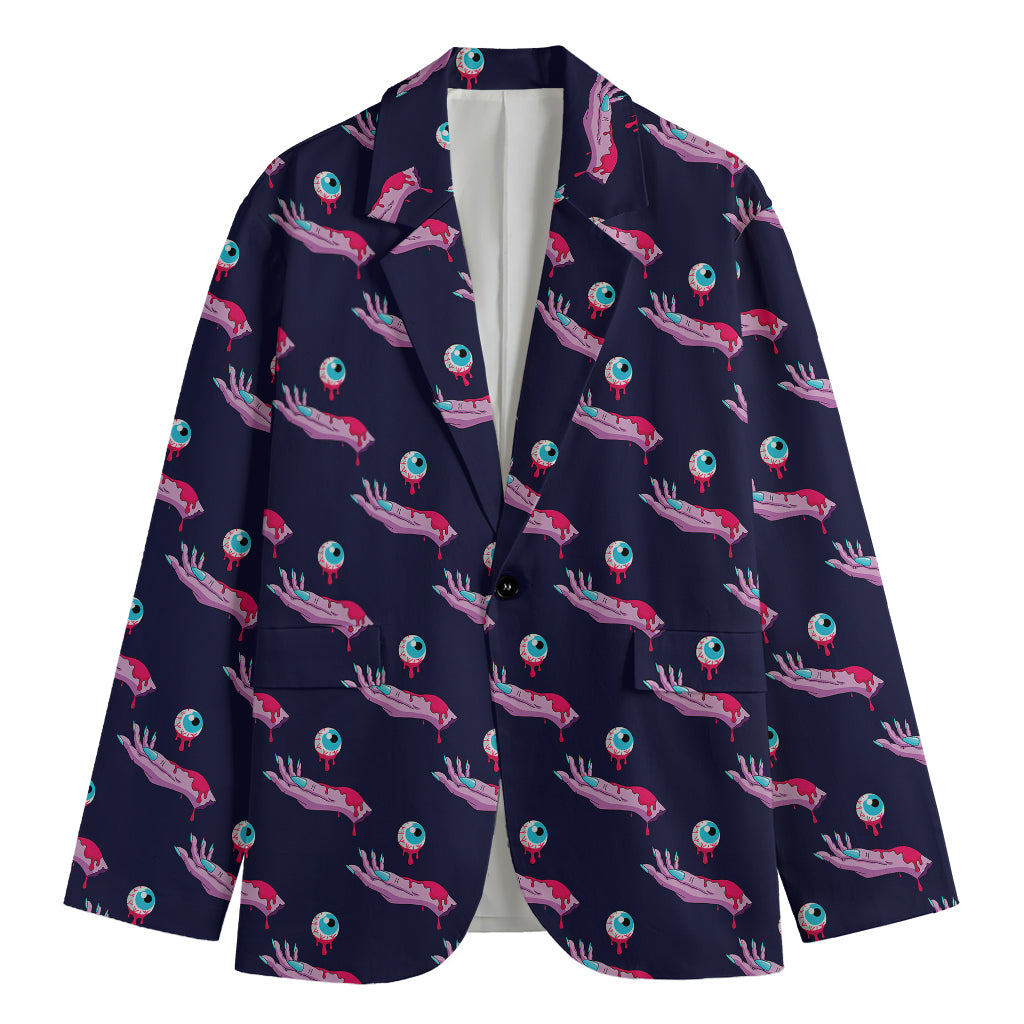 Zombie Eyeball Pattern Print Men's Blazer