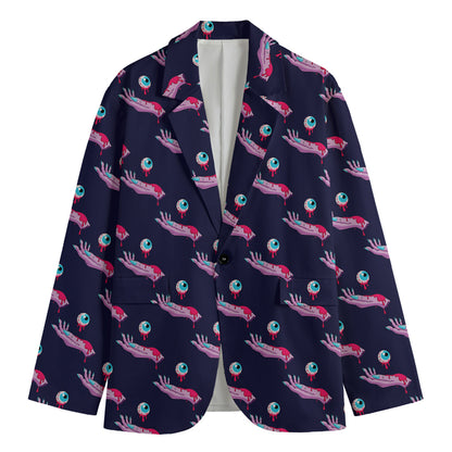 Zombie Eyeball Pattern Print Men's Blazer