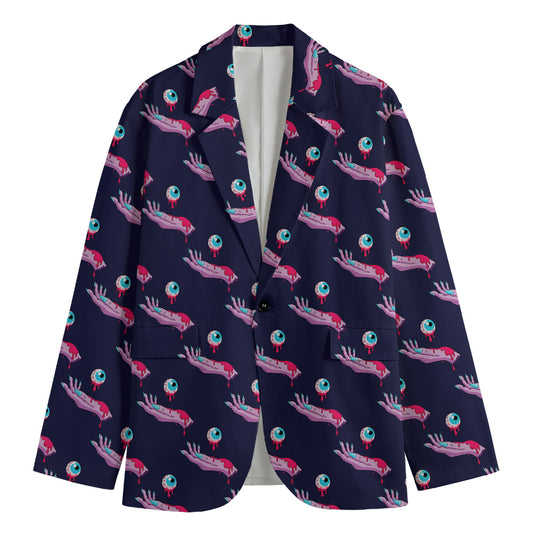 Zombie Eyeball Pattern Print Men's Blazer
