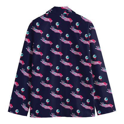 Zombie Eyeball Pattern Print Men's Blazer
