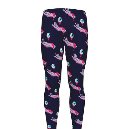 Zombie Eyeball Pattern Print Men's leggings