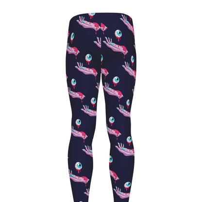 Zombie Eyeball Pattern Print Men's leggings