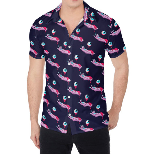 Zombie Eyeball Pattern Print Men's Shirt