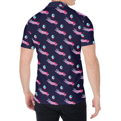 Zombie Eyeball Pattern Print Men's Shirt