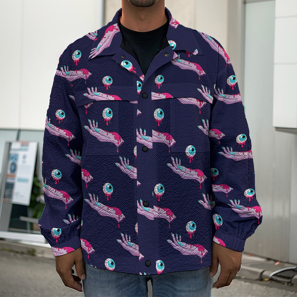 Zombie Eyeball Pattern Print Men's Shirt Jacket