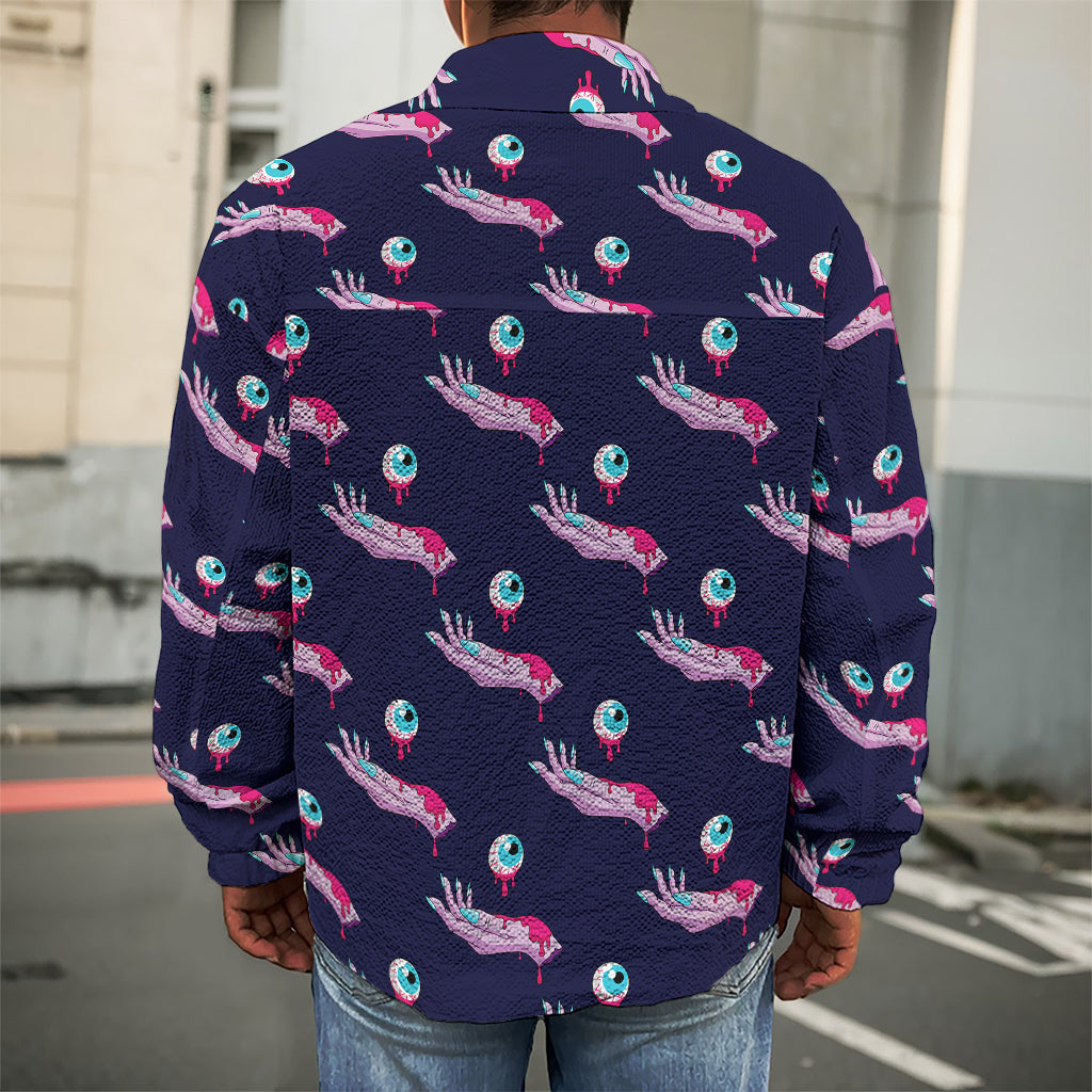Zombie Eyeball Pattern Print Men's Shirt Jacket