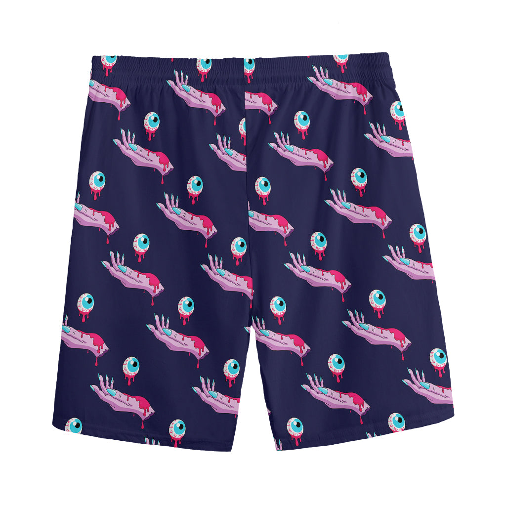 Zombie Eyeball Pattern Print Men's Sports Shorts