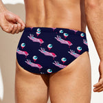 Zombie Eyeball Pattern Print Men's Swim Briefs