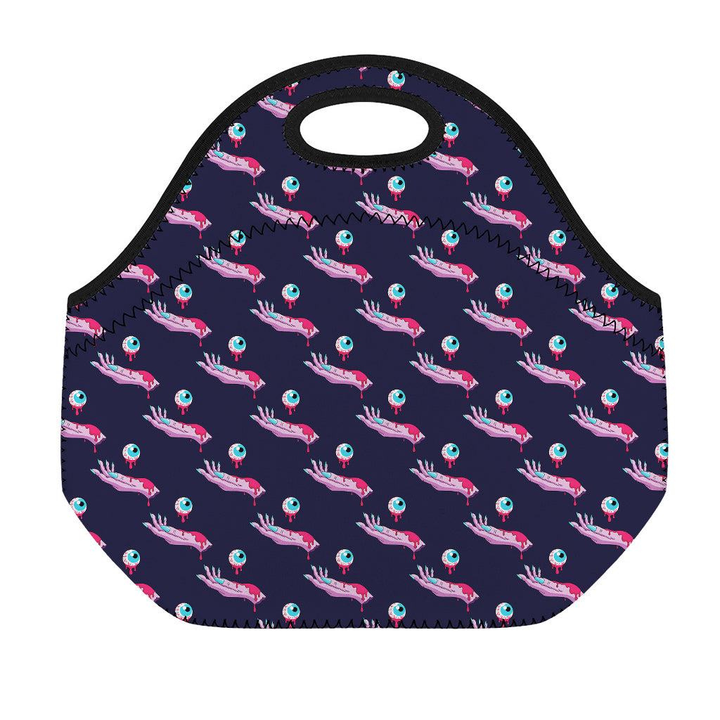 Zombie Eyeball Pattern Print Neoprene Lunch Bag