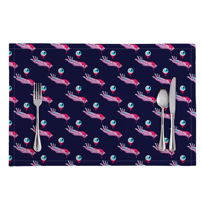 Zombie Eyeball Pattern Print Placemat