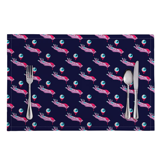 Zombie Eyeball Pattern Print Placemat