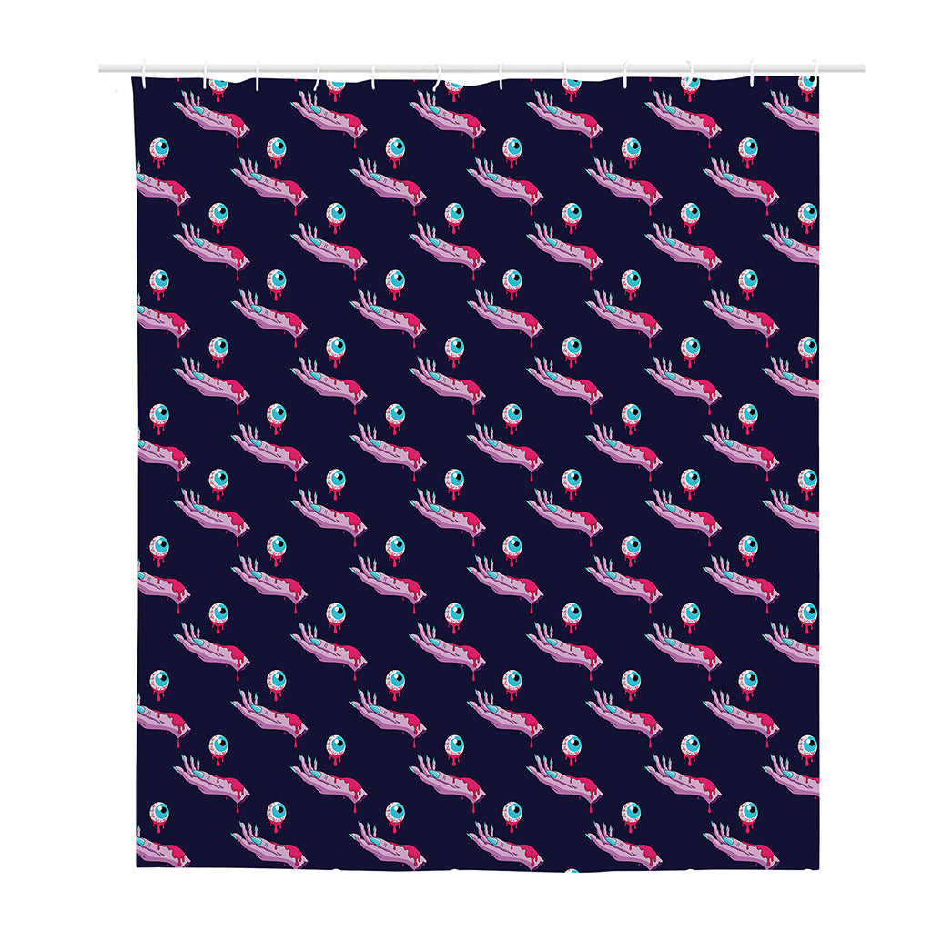 Zombie Eyeball Pattern Print Polyester Shower Curtain
