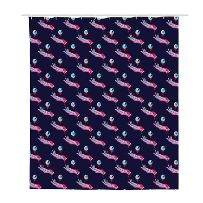Zombie Eyeball Pattern Print Polyester Shower Curtain