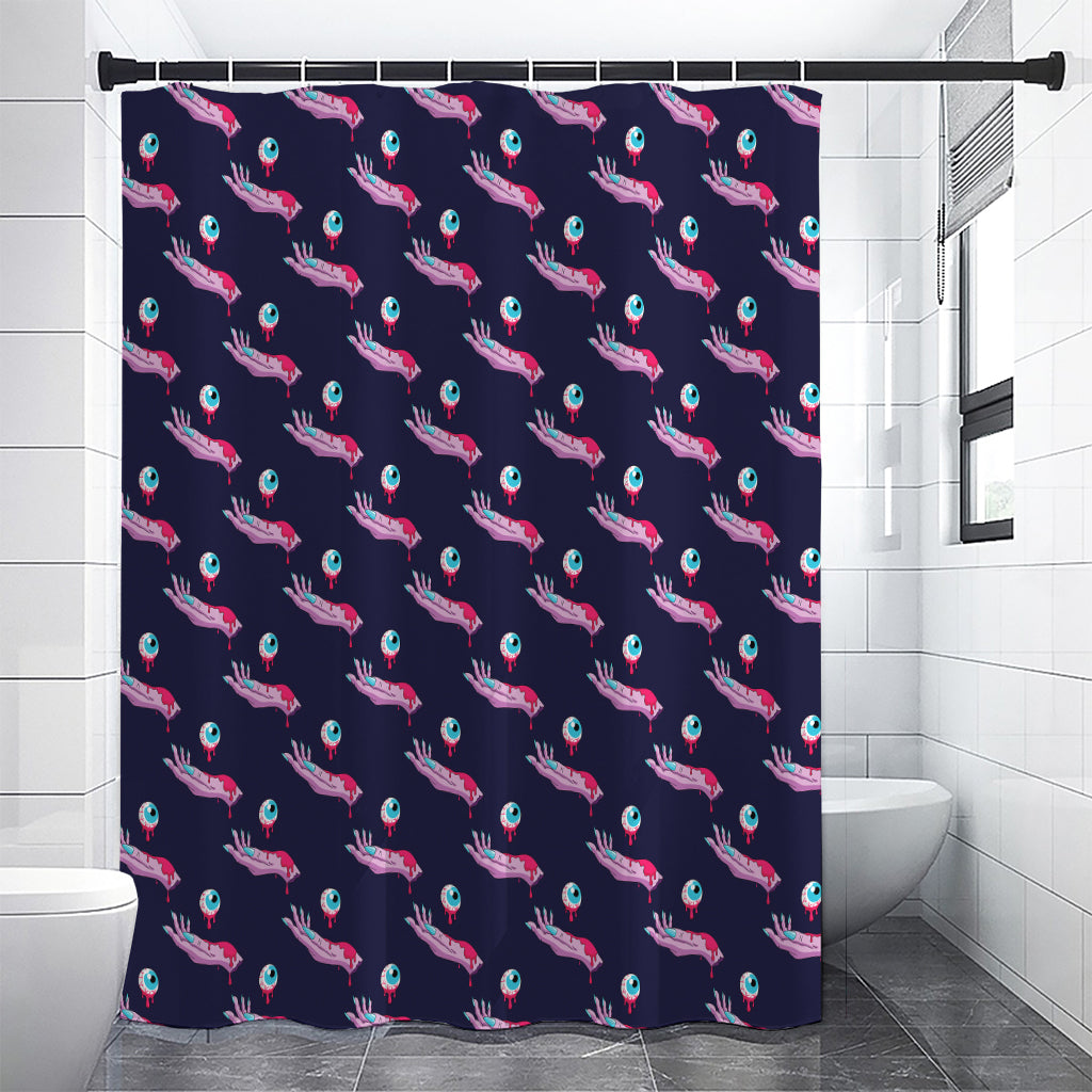 Zombie Eyeball Pattern Print Premium Shower Curtain