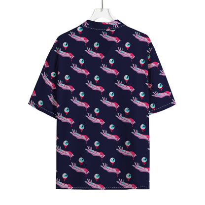 Zombie Eyeball Pattern Print Rayon Hawaiian Shirt