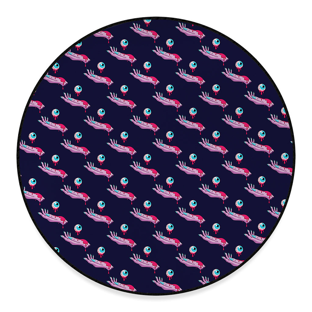 Zombie Eyeball Pattern Print Round Floor Mat
