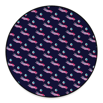 Zombie Eyeball Pattern Print Round Floor Mat