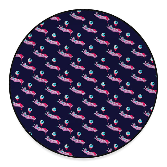 Zombie Eyeball Pattern Print Round Floor Mat
