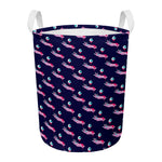 Zombie Eyeball Pattern Print Round Laundry Basket