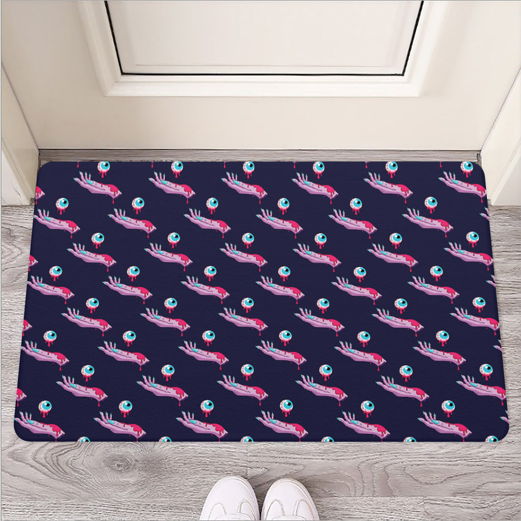 Zombie Eyeball Pattern Print Rubber Doormat