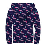 Zombie Eyeball Pattern Print Sherpa Lined Zip Up Hoodie